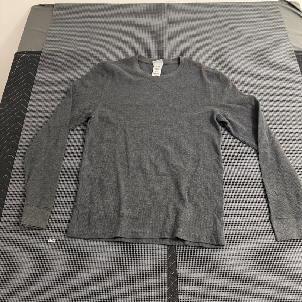 NHL Mens Gray Waffle Knit Thermal Long Sleeve Shirt Crew Neck XL 46/48